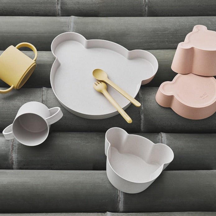 tak. BIO Kids Dish Set - Bear White