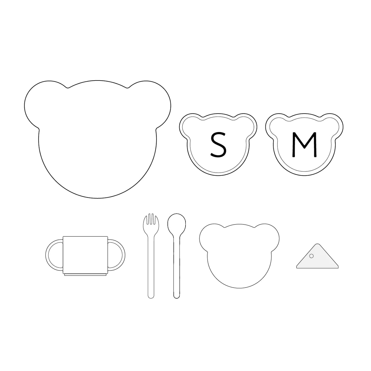 tak. BIO Kids Dish Set - Bear White