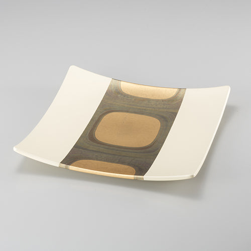 Kodai haku - Square plate L - White