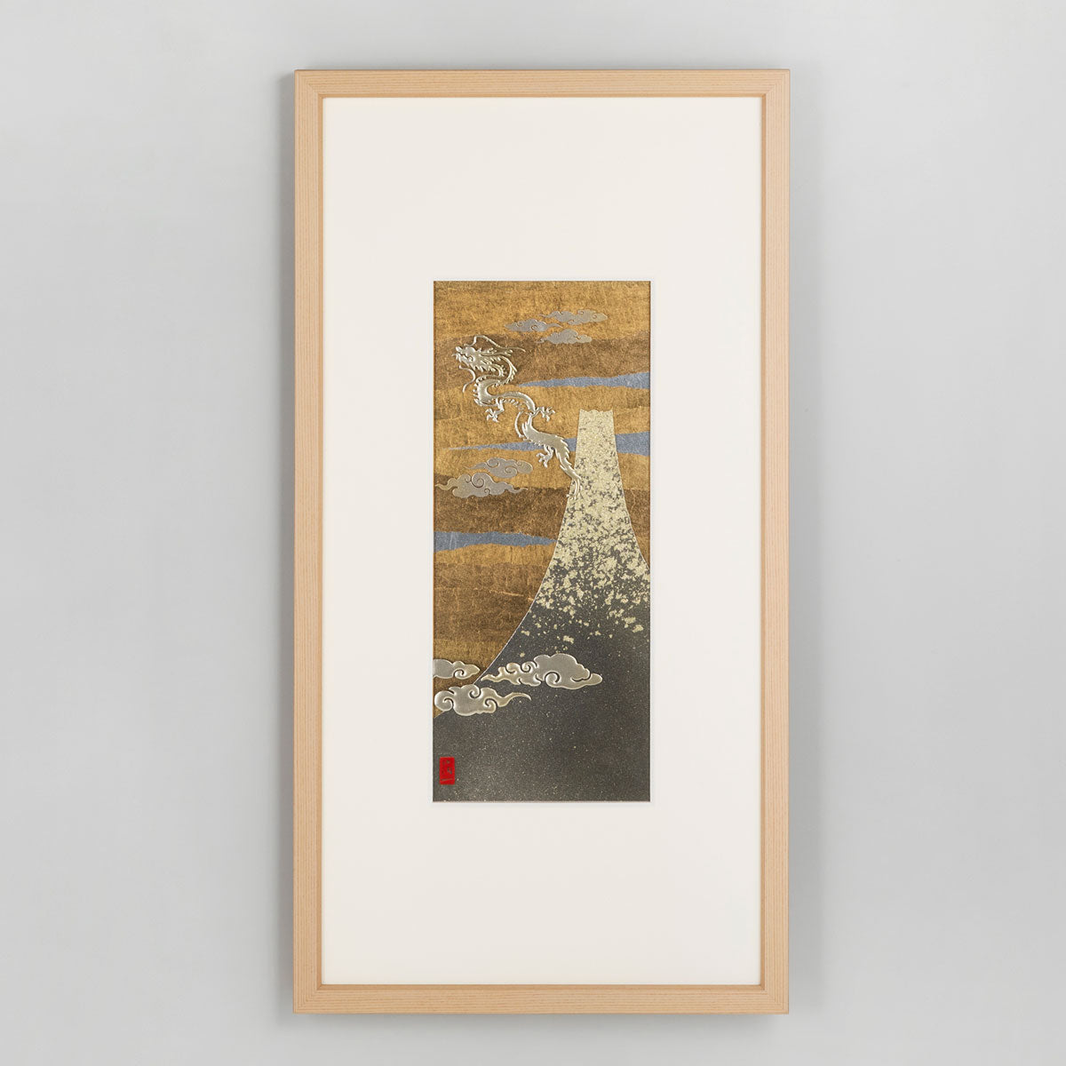 Good Fortune Gold leaf - Dragon over Mt. Fuji