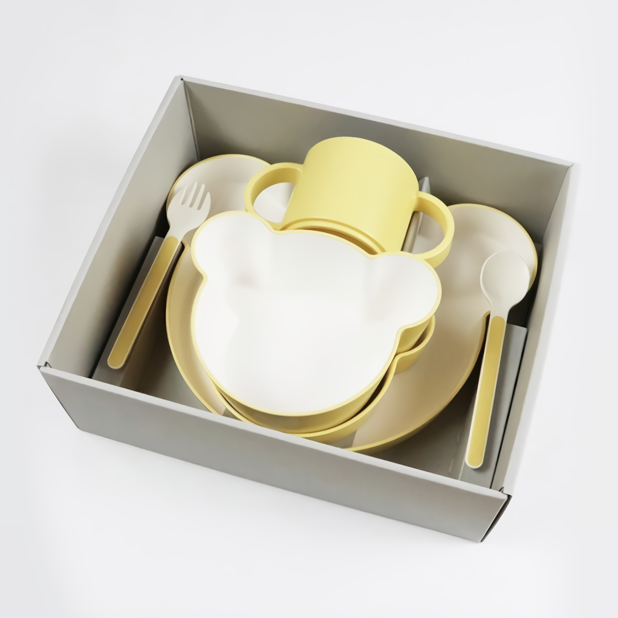 tak. Kids Dish Set - Bear Yellow