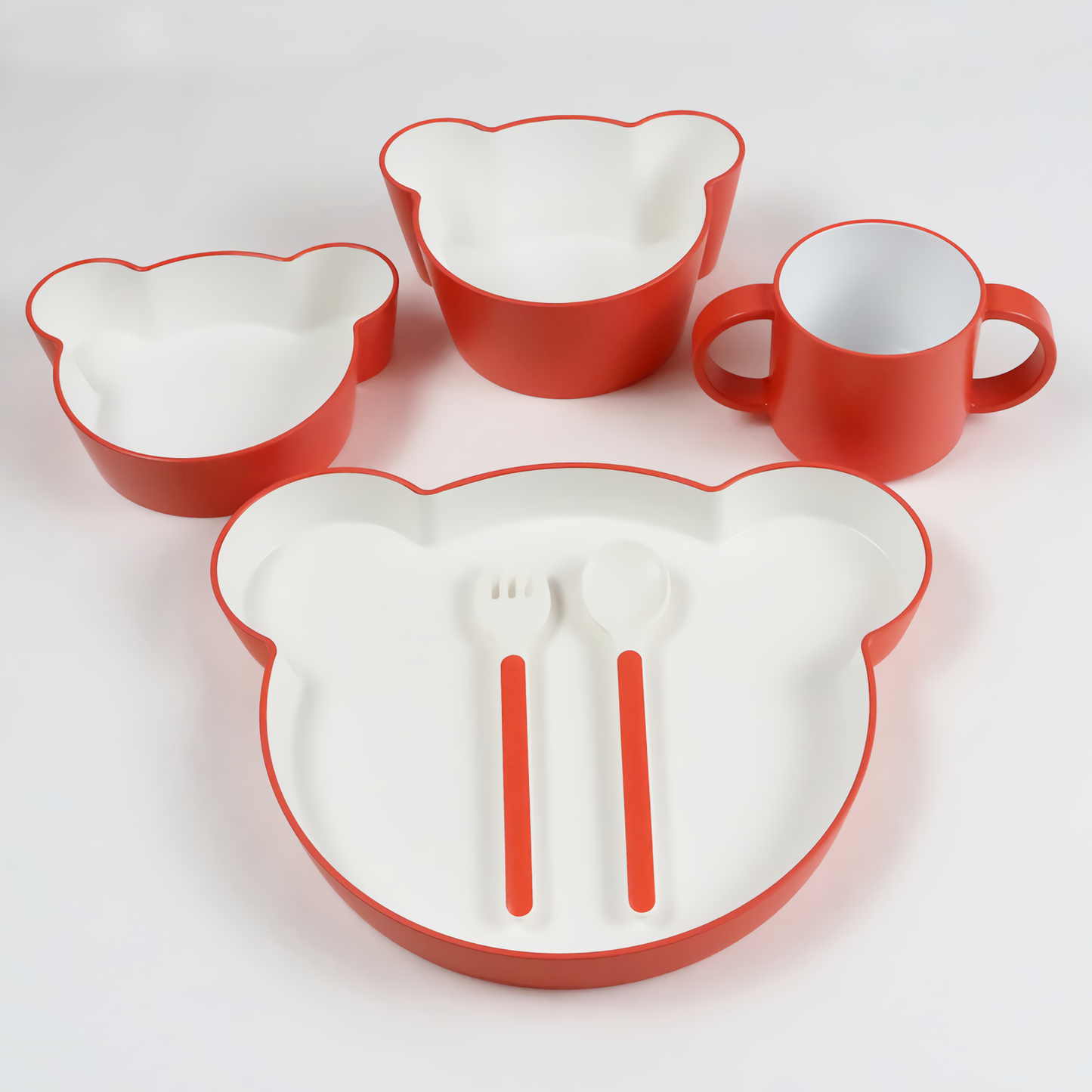 tak. Kids Dish Set - Bear Orange