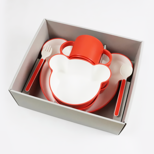 tak. Kids Dish Set - Bear Orange