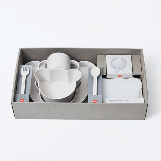 tak. BIO Kids Dish Set  - Bear White