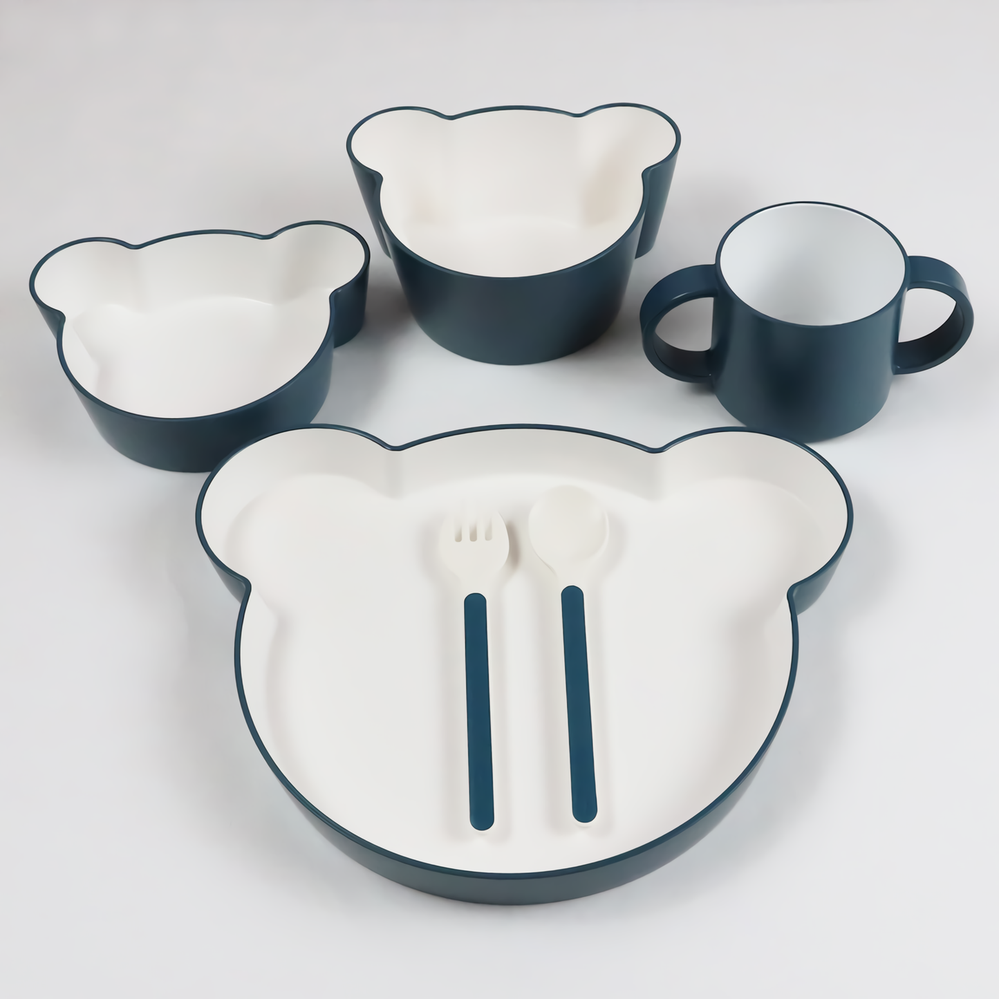 tak. Kids Dish Set - Bear gray