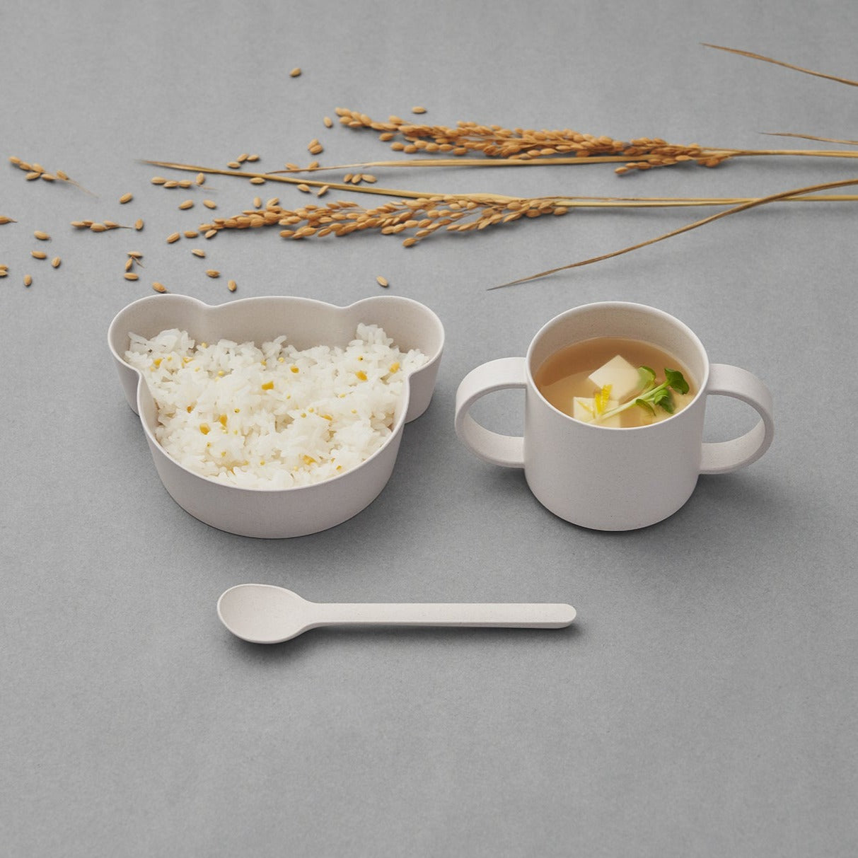 tak. BIO Kids Dish Set  - Bear White