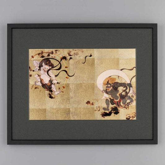 Gold Leaf Art 3D Frame – The Wind God and Thunder God